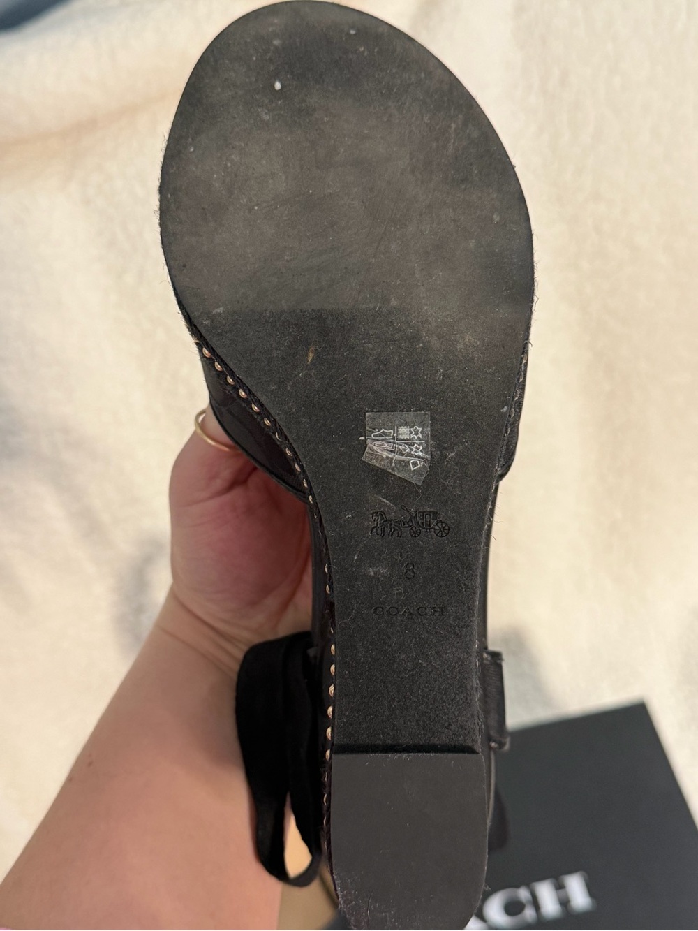 Coach Black Monogrammed Wedge Heels - Picture 7 of 7